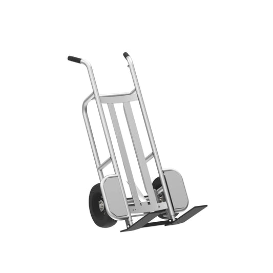 F84877A9 Valley Craft Aluminum Frame Material Pneumatic Two-Wheel Pallet Trucks, 1000 lbs. Capacity w/ Brakes