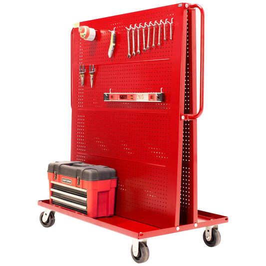 F89546R Valley Craft Modular A-Frame Tool Carts | Red 48" Length (1.5” lip)