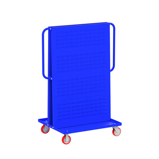 F89548B Valley Craft Modular A-Frame Bin Carts | Blue 48" Length (1.5” lip)