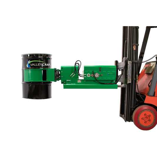 F89815A5 Valley Craft Self Powered Drum Forklift Attachments Ultra Grip Clamp, Tilt 120° & Rotate 360° | 2,000lbs Max Capacity